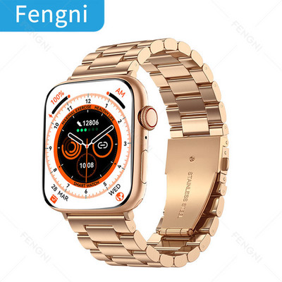 Biznesa vīriešu viedpulkstenis nerūsējošā tērauda viedpulkstenis Bluetooth zvanu veselības uzraudzība 2023 sporta ūdensizturīgs NFC sieviešu pulksteņi