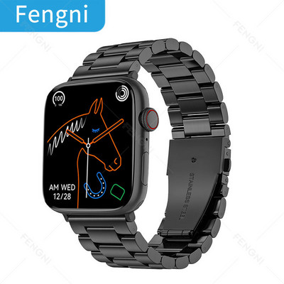 Biznesa vīriešu viedpulkstenis nerūsējošā tērauda viedpulkstenis Bluetooth zvanu veselības uzraudzība 2023 sporta ūdensizturīgs NFC sieviešu pulksteņi