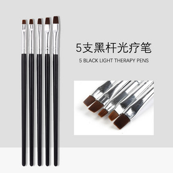 5 τμχ Nails Art Brush Pattern Phototherapy Ακρυλικό UV Gel Extension Builder Coating Painting στυλό DIY Εργαλείο αξεσουάρ μανικιούρ