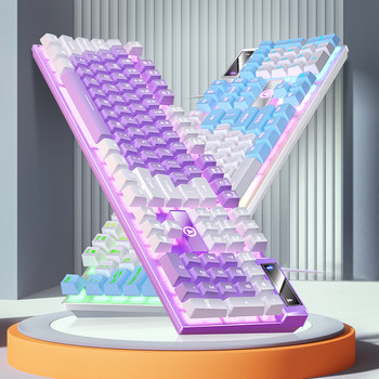 Πληκτρολόγιο παιχνιδιών 104 πλήκτρων Ενσύρματο πληκτρολόγιο χρώματος που ταιριάζει με οπίσθιο φωτισμό Μηχανική αίσθηση Περιφερειακά ηλεκτρονικών αθλημάτων υπολογιστή για επιτραπέζιο φορητό υπολογιστή