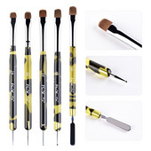 KADS 5/3/2db/szett francia gél akril Nail Art Kolinsky ecsetkészlet pöttyös eszközzel Pro Manikűr Cuticle Clean Up Nail Art Design