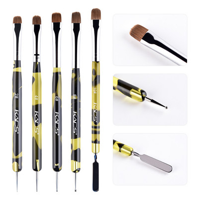 KADS 5/3/2db/szett francia gél akril Nail Art Kolinsky ecsetkészlet pöttyös eszközzel Pro Manikűr Cuticle Clean Up Nail Art Design