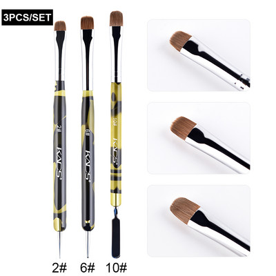 KADS 5/3/2db/szett francia gél akril Nail Art Kolinsky ecsetkészlet pöttyös eszközzel Pro Manikűr Cuticle Clean Up Nail Art Design