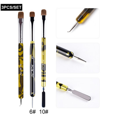 KADS 5/3/2db/szett francia gél akril Nail Art Kolinsky ecsetkészlet pöttyös eszközzel Pro Manikűr Cuticle Clean Up Nail Art Design