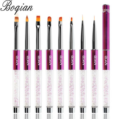 BQAN Nail Art Stripe Lines Liner Festés Macskaszem Ecset Akril UV GEL Extension Builder Rajz strasszos nyéllel