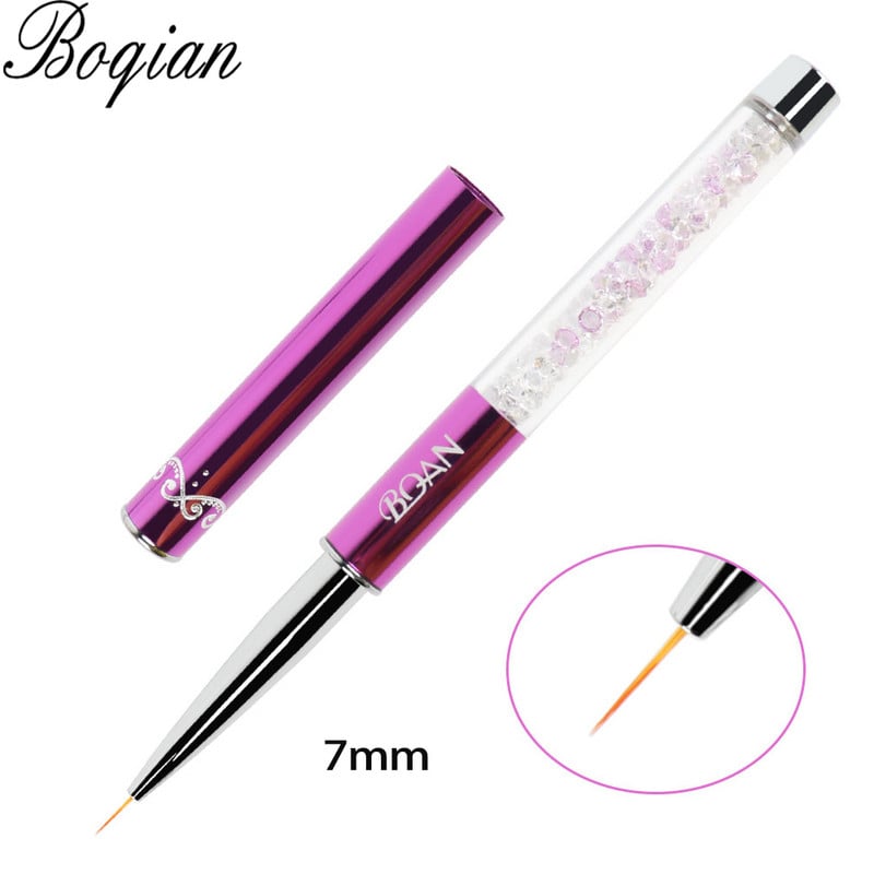 BQAN Nail Art Stripe Lines Liner Festés Macskaszem Ecset Akril UV GEL Extension Builder Rajz strasszos nyéllel