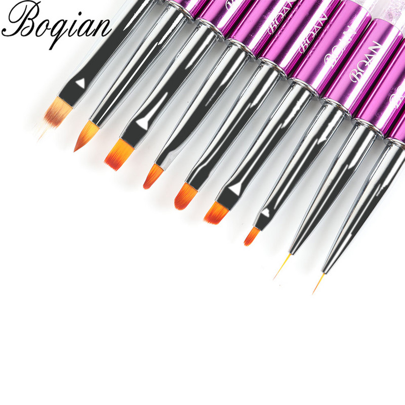 BQAN Nail Art Stripe Lines Liner Festés Macskaszem Ecset Akril UV GEL Extension Builder Rajz strasszos nyéllel