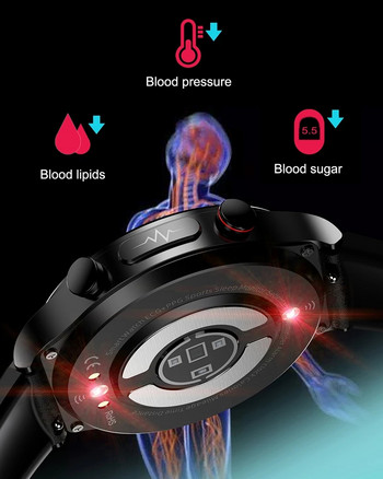 2023 Нов смарт часовник ECG+PPG Мъжки Sangao Laser Health Heart Rate Кръвно налягане Фитнес Спортни часовници IP68 Водоустойчив Smartwatch