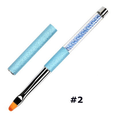 BQAN Nail Brush Art UV Gel Polish Builder Painting Brush #2#4#6#8 Οβάλ νάιλον κεφαλή με στρας λαβή για μανικιούρ DIY Εργαλείο σχεδίασης