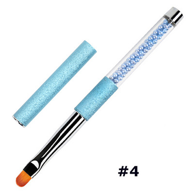BQAN Nail Brush Art UV Gel Polish Builder Painting Brush #2#4#6#8 Οβάλ νάιλον κεφαλή με στρας λαβή για μανικιούρ DIY Εργαλείο σχεδίασης