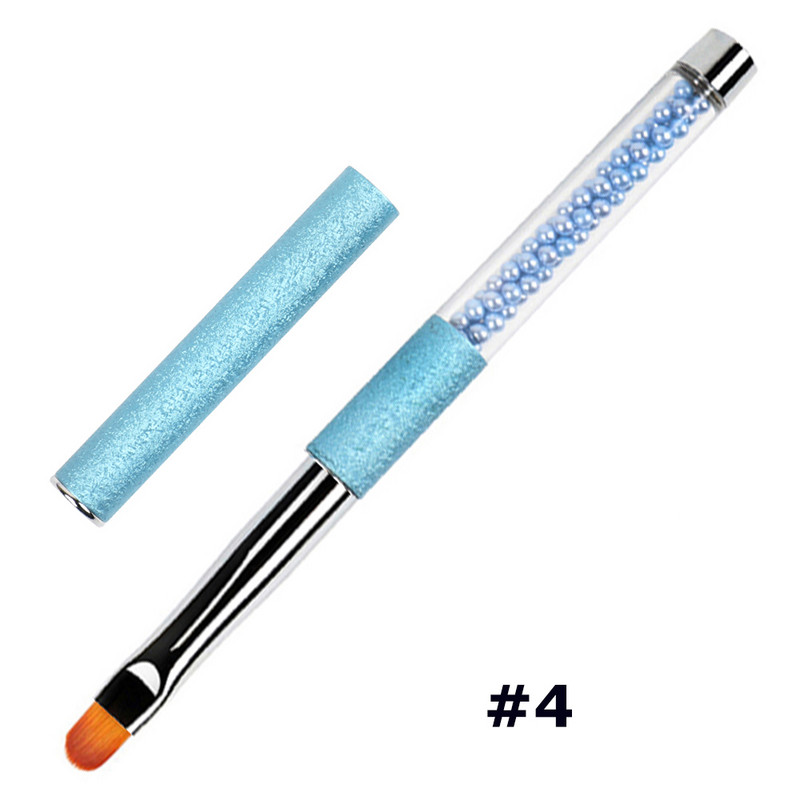 BQAN Nail Brush Art UV Gel Polish Builder festőecset #2#4#6#8 ovális nylonfejű strasszos fogantyús manikűr barkács tervezőeszköz