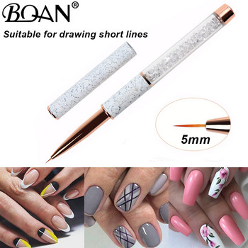 BQAN 3PCS Комплект четки за ноктопластика Gel Liner Четка за нокти Гел лак за нокти Четка за рисуване Nail Art Design Brush Писалка за рисуване с гел