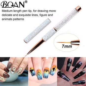 BQAN 3PCS Комплект четки за ноктопластика Gel Liner Четка за нокти Гел лак за нокти Четка за рисуване Nail Art Design Brush Писалка за рисуване с гел