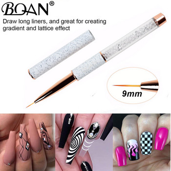 BQAN 3PCS Комплект четки за ноктопластика Gel Liner Четка за нокти Гел лак за нокти Четка за рисуване Nail Art Design Brush Писалка за рисуване с гел