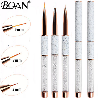 BQAN 3PCS Комплект четки за ноктопластика Gel Liner Четка за нокти Гел лак за нокти Четка за рисуване Nail Art Design Brush Писалка за рисуване с гел