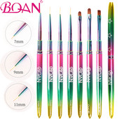 BQAN Πολύχρωμο Πινέλο Νυχιών Πινέλο UV Gel για Nail Art Gel Βούρτσα για Nail Art Liner Πινέλο Σχέδιο Πινέλα ζωγραφικής Εργαλεία μανικιούρ