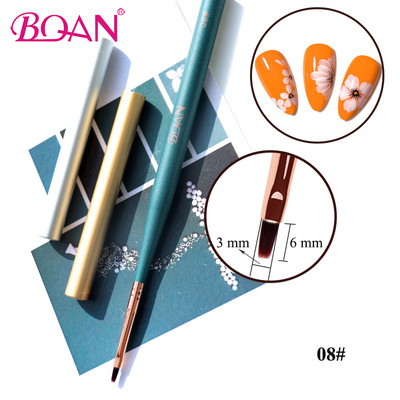 BQAN 1 db Nail Art Lakk Gél ecset Körömfestés Rajz Bélés Ecsetek Toll 5mm/7mm/11mm Manikűr Art sziromkefe #4 ovális haj