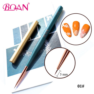 BQAN 1 db Nail Art Lakk Gél ecset Körömfestés Rajz Bélés Ecsetek Toll 5mm/7mm/11mm Manikűr Art sziromkefe #4 ovális haj