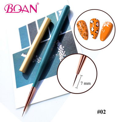 BQAN 1 db Nail Art Lakk Gél ecset Körömfestés Rajz Bélés Ecsetek Toll 5mm/7mm/11mm Manikűr Art sziromkefe #4 ovális haj