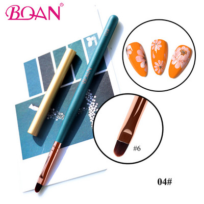 BQAN 1 db Nail Art Lakk Gél ecset Körömfestés Rajz Bélés Ecsetek Toll 5mm/7mm/11mm Manikűr Art sziromkefe #4 ovális haj
