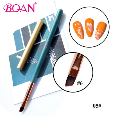BQAN 1 db Nail Art Lakk Gél ecset Körömfestés Rajz Bélés Ecsetek Toll 5mm/7mm/11mm Manikűr Art sziromkefe #4 ovális haj