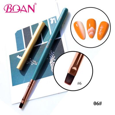 BQAN 1 db Nail Art Lakk Gél ecset Körömfestés Rajz Bélés Ecsetek Toll 5mm/7mm/11mm Manikűr Art sziromkefe #4 ovális haj