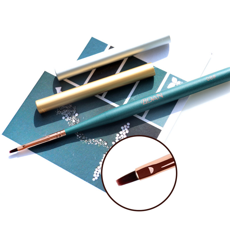 BQAN 1 db Nail Art Lakk Gél ecset Körömfestés Rajz Bélés Ecsetek Toll 5mm/7mm/11mm Manikűr Art sziromkefe #4 ovális haj