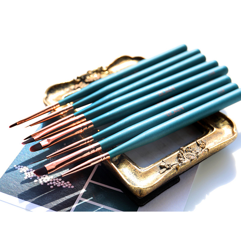 BQAN 1 db Nail Art Lakk Gél ecset Körömfestés Rajz Bélés Ecsetek Toll 5mm/7mm/11mm Manikűr Art sziromkefe #4 ovális haj