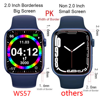 IWO 2,0-инчов смарт часовник Men Series 7 Bluetooth разговор Музикален Smartwatch Жени Heart Rate Fitness Tracker Clock за Huawei iphone
