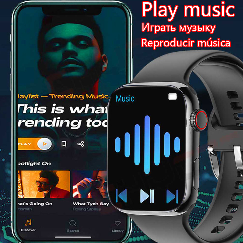 IWO 2.0 inčni pametni sat Muški Serija 7 Bluetooth poziv Glazba Pametni sat Ženski sat za praćenje otkucaja srca Fitness Sat za Huawei iphone