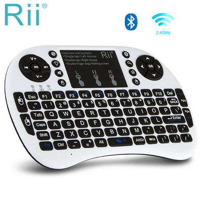 Rii Mini Bluetooth клавиатура с тъчпад с подсветка, преносима 2,4 GHz безжична клавиатура за смартфони, лаптоп/PC/Windows/Mac/TV Box