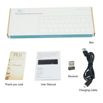 Руски Испански Английски Френски Клавиатура Безжична Rii K12+/i12+ Мини Клавиатура С Тъчпад Мишка За Android Лаптоп PC TV Box