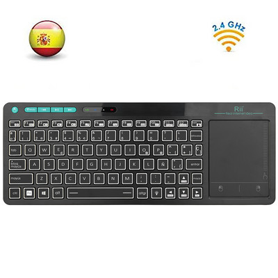 Rii RT518S Mini Bluetooth bežična 2-LED multimedijska tipkovnica s pozadinskim osvjetljenjem u boji Miš Punjiva tipkovnica za Android TV Box/PC