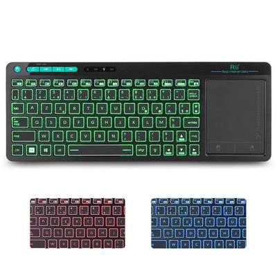 Rii K18 2.4G RGB Backlight Mini ασύρματο πληκτρολόγιο Επαναφορτιζόμενο πληκτρολόγιο Ρυθμιζόμενο οπίσθιο φωτισμό RGB για τηλέφωνα υπολογιστή Tablet Desktop