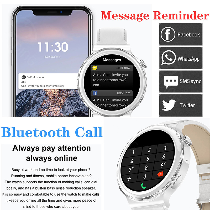 Bluetooth poziv Pametni sat Ženski 1,32 inčni 390*390 HD zaslon Ženski pametni sat Merač otkucaja srca Krvni tlak Ženski satovi