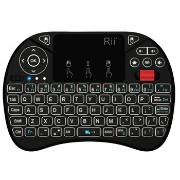 Rii Mini Backlight English Keyboard Fly Air Mouse 2.4G Тъчпад за Android TV Box PC I8x Безжична клавиатура