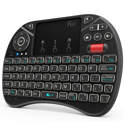 Rii Mini fona apgaismojums angļu valodas tastatūra Fly Air Mouse 2.4G skārienpaliktnis Android TV Box PC I8x bezvadu tastatūrai