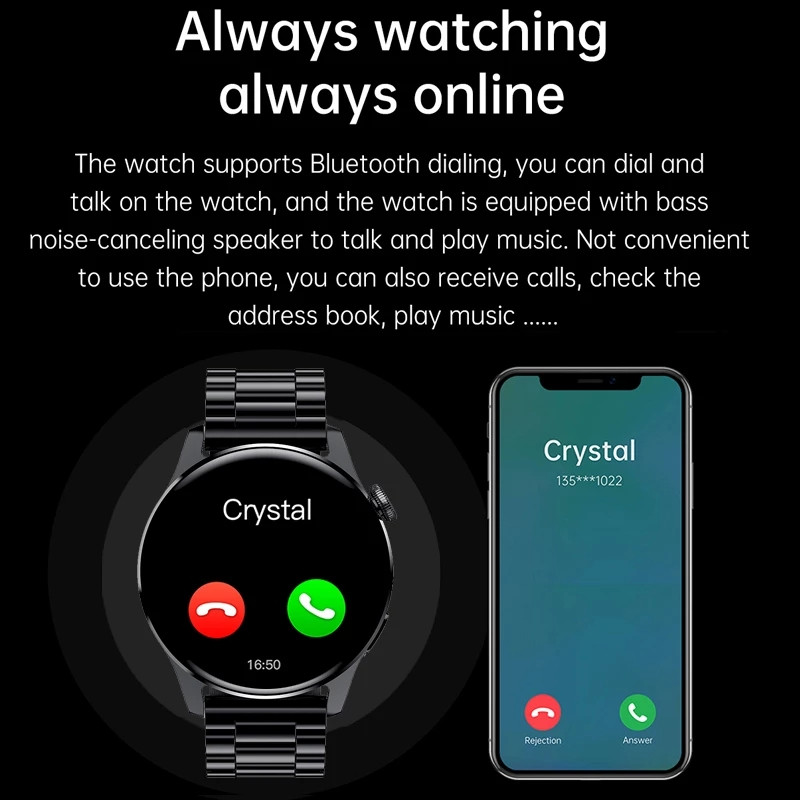 Bluetooth Call Phone Smart Watch Men Αδιάβροχο Sport Fitness Tracker Εμφάνιση καιρού 2022 Νέο ρολόι smartwatch men For Huawei