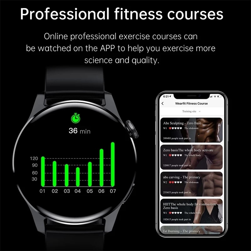 Bluetooth Call Phone Smart Watch Men Αδιάβροχο Sport Fitness Tracker Εμφάνιση καιρού 2022 Νέο ρολόι smartwatch men For Huawei