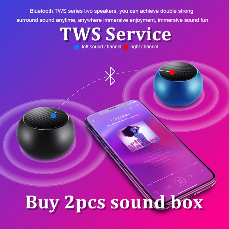 Μίνι ηχείο Bluetooth με μικρόφωνο, TWS Ασύρματο Sound Box HiFi Μουσικό Κινητό Τηλέφωνο Tablet Μεταλλικό ηχείο Αθλητικό Φορητό υπογούφερ