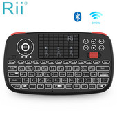 Rii i4 2.4G Bluetooth Dual Modes Mini tipkovnica Ručna ploča s prstima Miš s pozadinskim osvjetljenjem Touchpad Daljinski upravljač za Windows PC Android