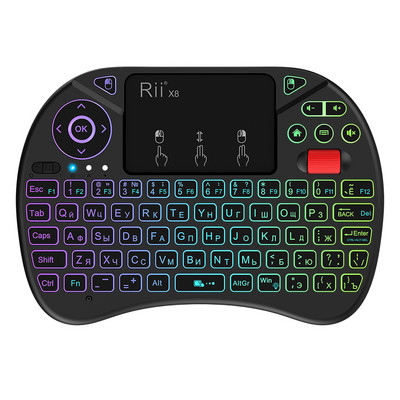 Rii X8 Wireless RU/US/FR/ES 2.4G Air Mouse Touchpad la distanță pentru Android TV Box PC Mini tastatură fără fir