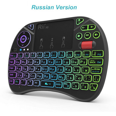 Rii X8 Wireless RU/US/FR/ES 2.4G Air Mouse Touchpad la distanță pentru Android TV Box PC Mini tastatură fără fir