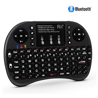 Rii i8+ bt Αγγλικό πληκτρολόγιο με οπίσθιο φωτισμό Touchpad Φορητό ασύρματο πληκτρολόγιο για Smartphone Laptop/PC/Windows/Mac/TV Box