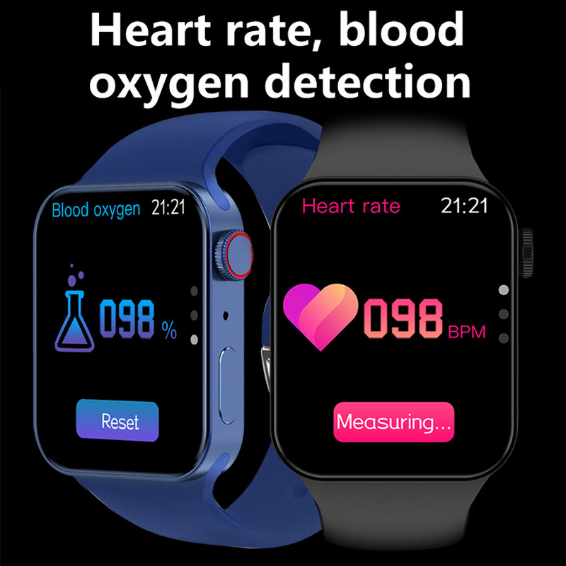 LEMFO T100MAX viedais pulkstenis vīriešu sieviešu Bluetooth zvans viedpulkstenis sērija 8 260mAh sporta pulksteņi Bezvadu uzlāde 2,0 collas 395*460