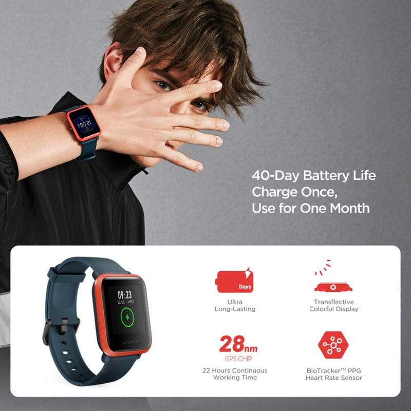 Παγκόσμια έκδοση Νέα Amazfit Bip S Smartwatch 5ATM αδιάβροχο ενσωματωμένο GPS GLONASS Bluetooth Smartwatch για τηλέφωνο Android Ios