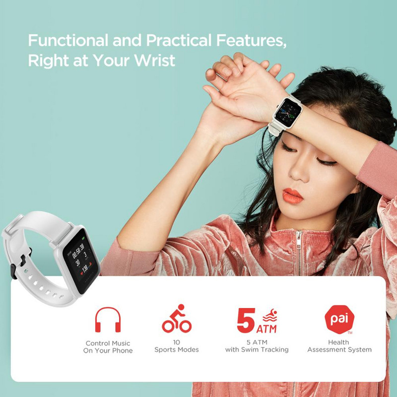 Παγκόσμια έκδοση Νέα Amazfit Bip S Smartwatch 5ATM αδιάβροχο ενσωματωμένο GPS GLONASS Bluetooth Smartwatch για τηλέφωνο Android Ios