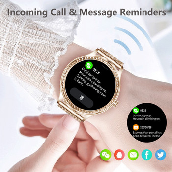 WEEDOM 2022 Луксозен интелигентен часовник с пълен сензорен екран Дамски фитнес тракер за сърдечен ритъм Смарт часовник Дамски ръчен часовник за Android IOS