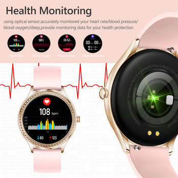 WEEDOM 2022 Луксозен интелигентен часовник с пълен сензорен екран Дамски фитнес тракер за сърдечен ритъм Смарт часовник Дамски ръчен часовник за Android IOS