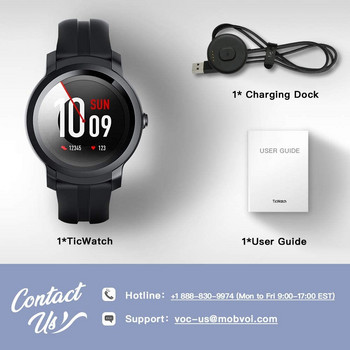 TicWatch E2 (ремонтиран) Wear OS by Google Smartwatch iOS&Android Вграден GPS Спортен часовник за мъже 5ATM Водоустойчив